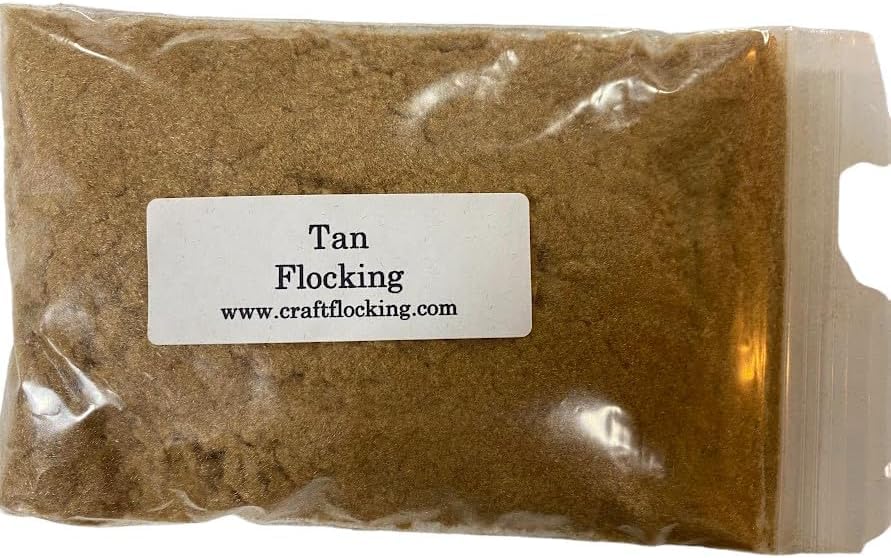 Premium Flocking Fibers 4oz - Natural Tan Color for DIY Crafts, Model Scenery & Holiday Decorations