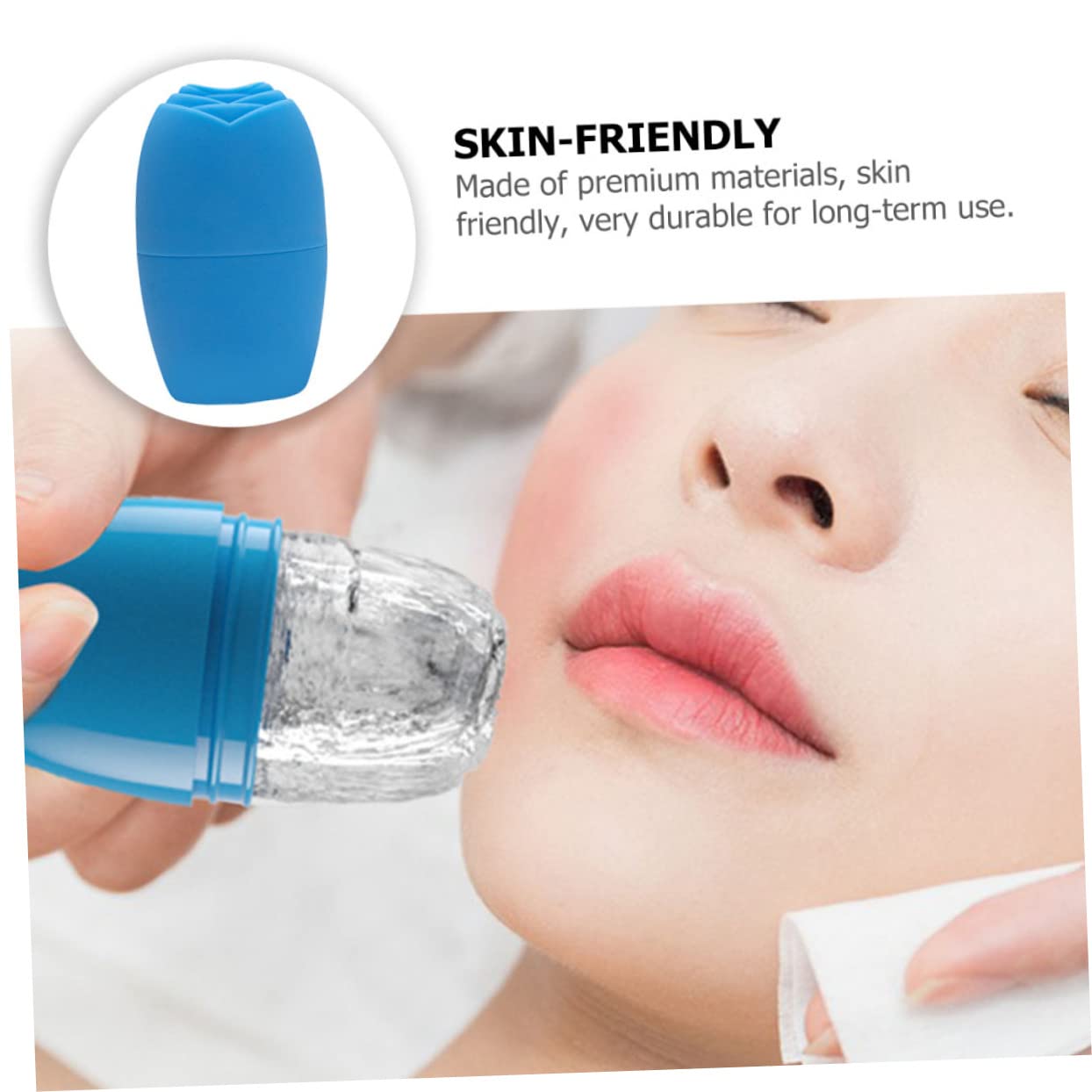 Minkissy Ice Roller for Face - Skin Lifting & Pore Minimizing Tool - Cooling Silicone Facial Massager for Puffiness & Wrinkles - Perfect for Morning Routine & Post-Workout Skin Care