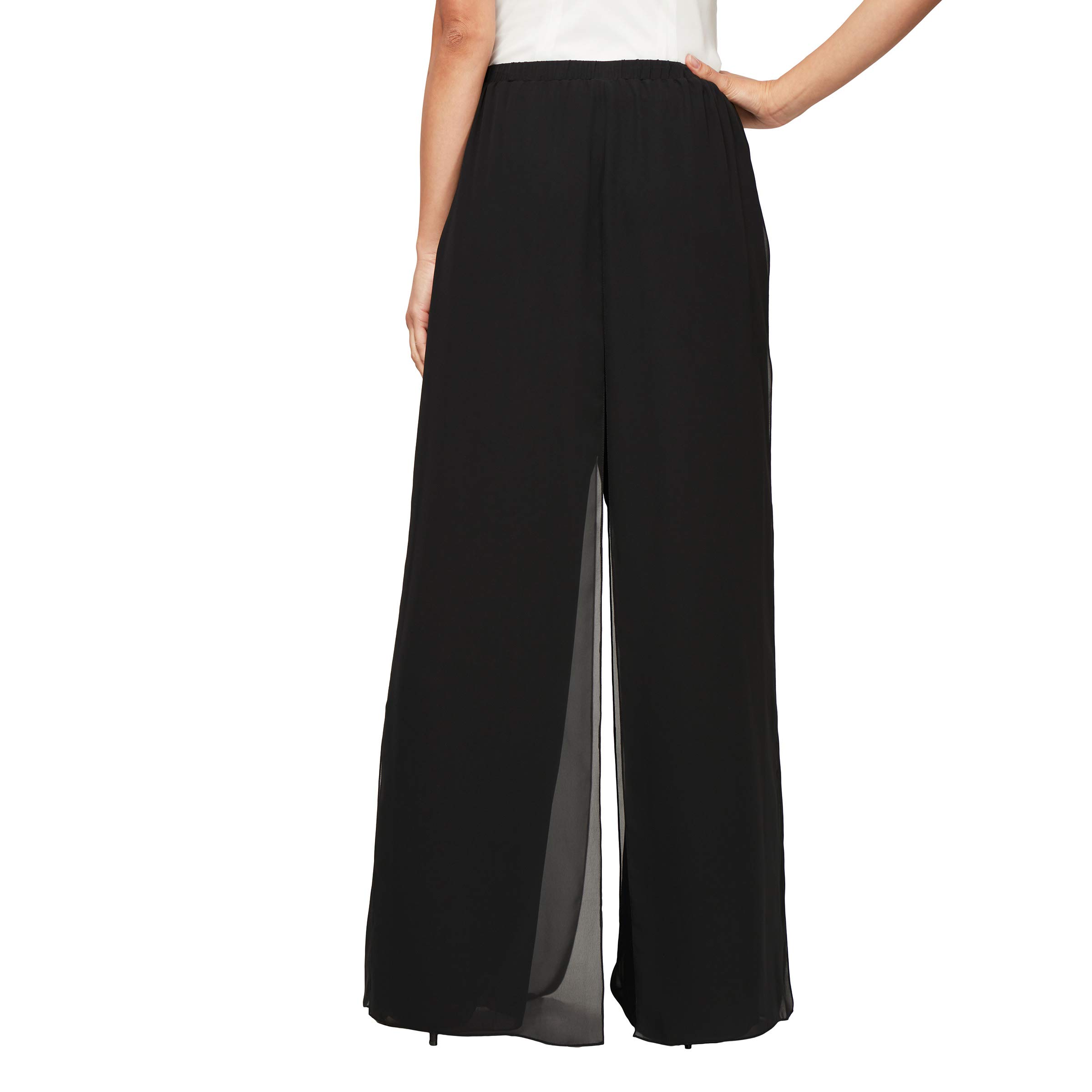 Alex Evenings Women's Wide Leg Chiffon Dress Pants - Elegant Formal Wear for Mother of The Bride, Wedding Guest & Special Occasions (Petite & Regular Sizes) | Perfect for Weddings, Galas & Evening Parties