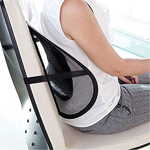 Auto Kite - Mesh Ventilation Car Seat Back Rest Cushion with Elastic Belt Support - Black - Comfortable Lumbar Support for Long Drives - Perfect for Alto and Other Compact Cars - Ideal for Commuting, Road Trips and Daily Errands