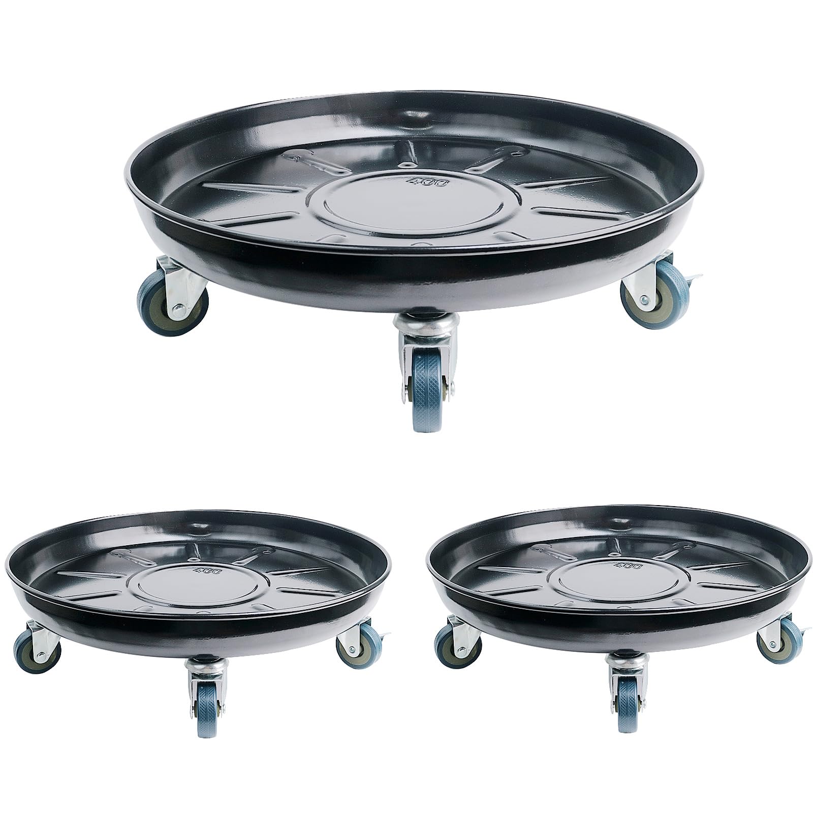 12 Inch Heavy Duty Plant Caddy with Lockable Wheels - Supports 160 lbs for Indoor/Outdoor Use - Flower Pot Stand with Rolling Tray (2 Pack) - Perfect for Moving Large Potted Plants on Decks, Patios & Greenhouses