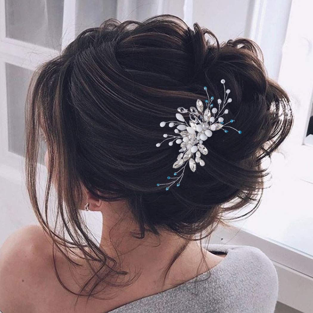 Sparkling Rhinestone Bridal Hair Comb - Silver Crystal Wedding Headpiece for Women & Girls | Elegant Bride Hair Accessory for Weddings, Prom & Special Occasions