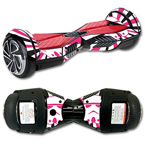 MightySkins Protective Skin Wrap for Balance Board & Scooter - Pink Star Rays Design | Durable Vinyl Cover Sticker | Perfect for Electric Skateboards, Hoverboards & Scooters | Indoor & Outdoor Use