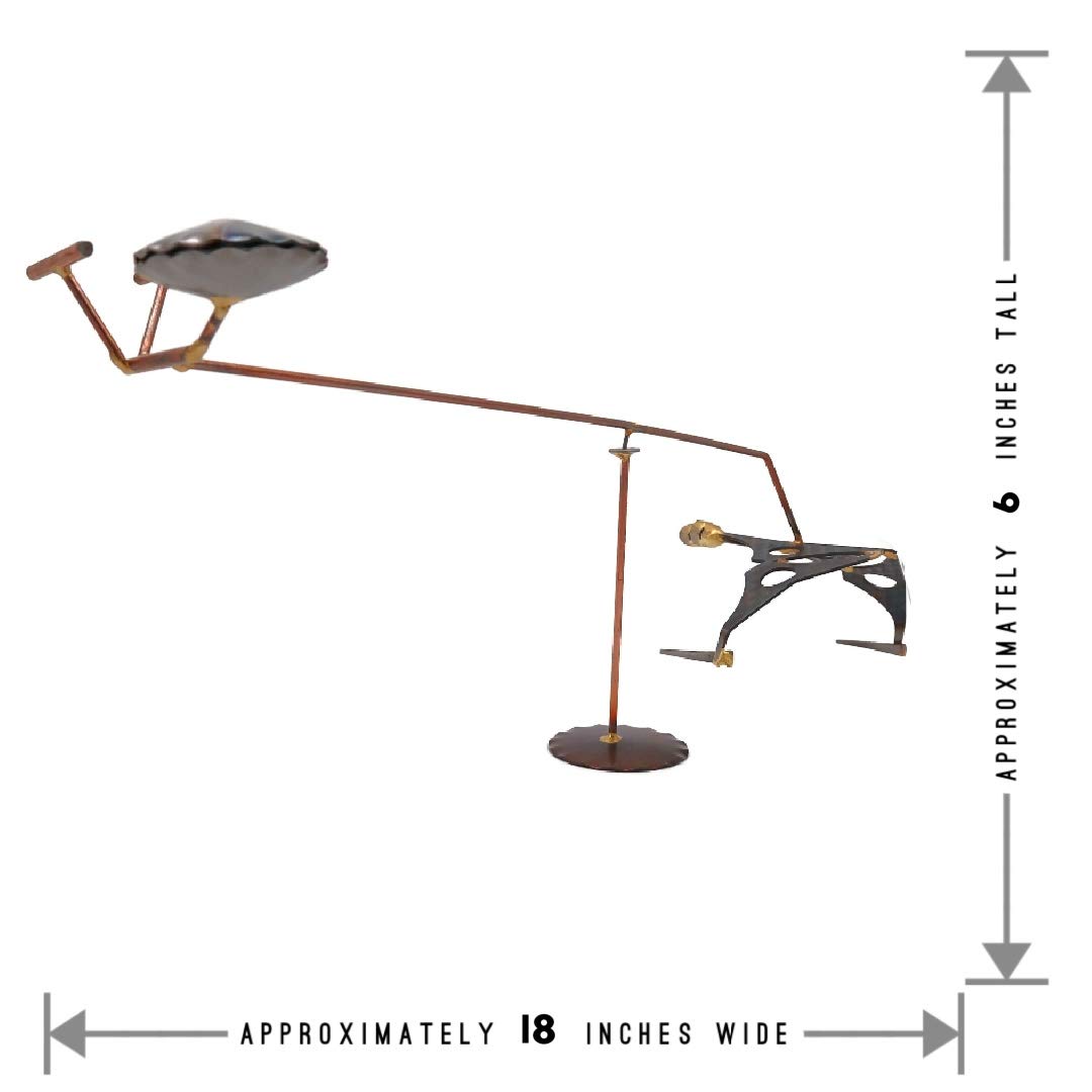 Handmade Metal Art Figurine - Balanced Star Ship & Star Bird Collectible | Unique Desk Accessories, Office Trophy, Boss Gift | Perfect for Home & Office Décor, Aviation Enthusiasts | Ideal for Display Shelves, Work Desks & Gift Giving