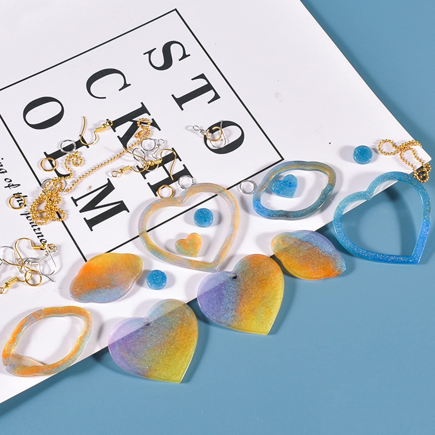 3 Pack Resin Earring Molds with Hooks & Jump Rings - DIY Silicone Jewelry Molds for Epoxy Casting, Pendants & Keychains - Perfect for Handmade Earrings, Gifts & Craft Projects