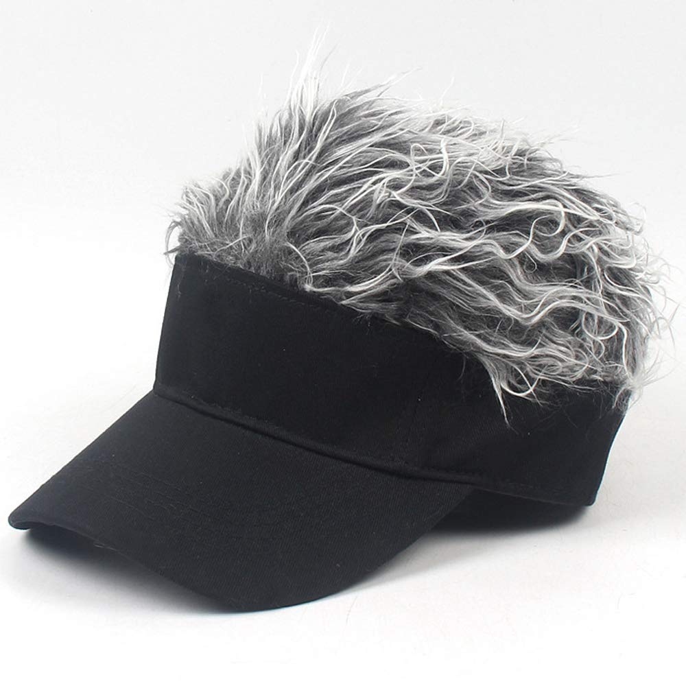 YEKEYI Fake Hair Baseball Cap with Wig - Spiked Hair Cycling Bike Hat for Men, Women & Kids - Perfect for Halloween, Cosplay & Costume Parties