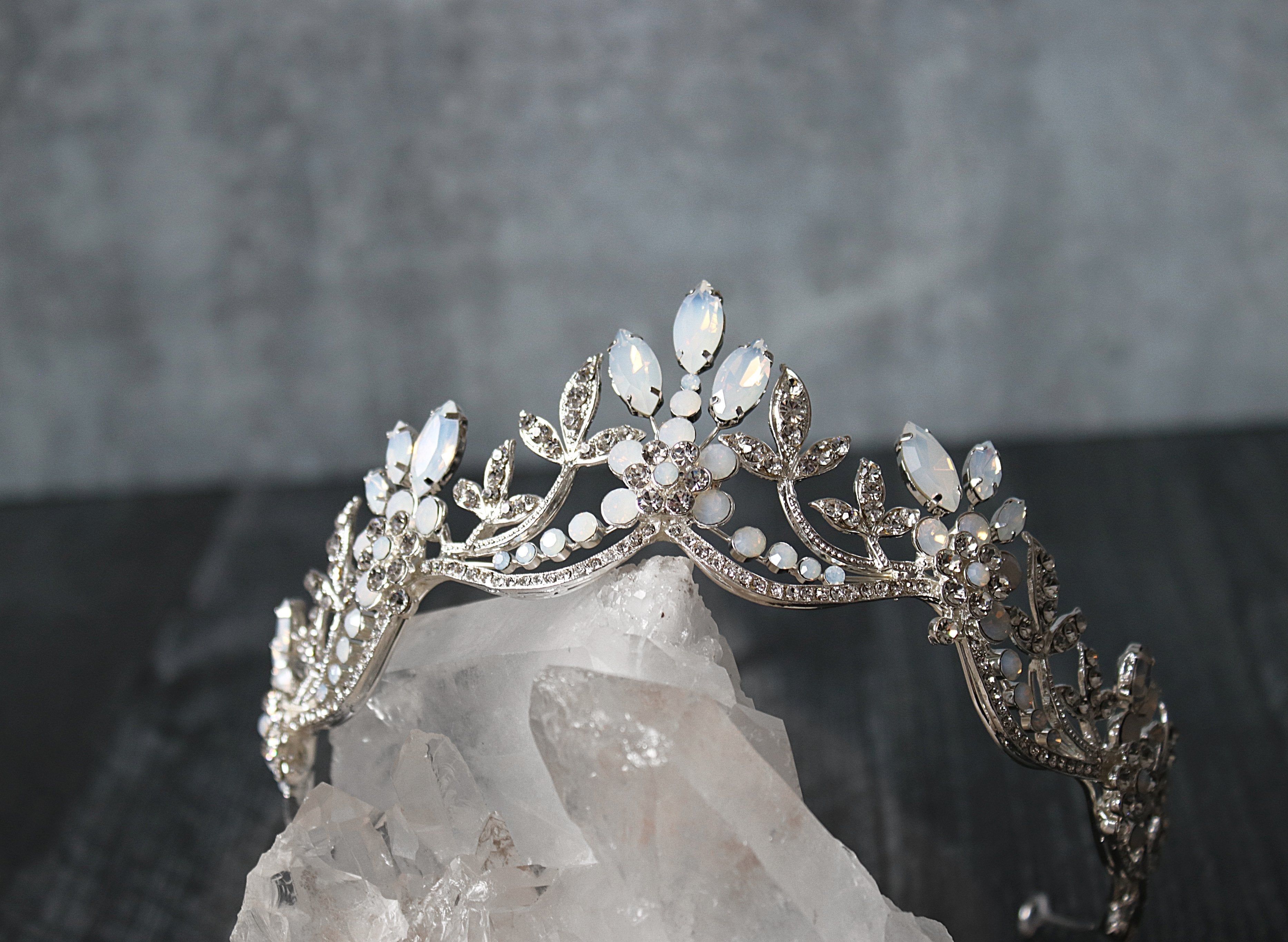 MAELYNN Silver Bridal Tiara - Elegant Rhinestone Wedding Crown for Bride, Princess, Prom, Pageant & Special Occasions