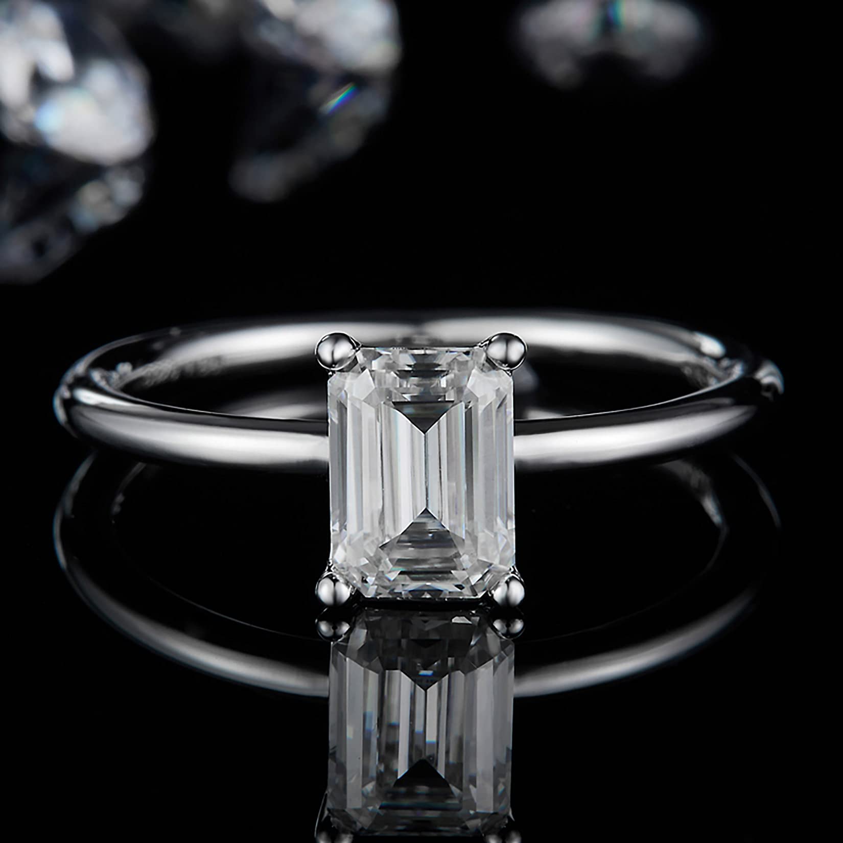 1ct Moissanite Engagement Ring for Women - Sterling Silver Thin Wedding Band - Anniversary Gift - Perfect for Proposals, Bridal Jewelry & Special Occasions
