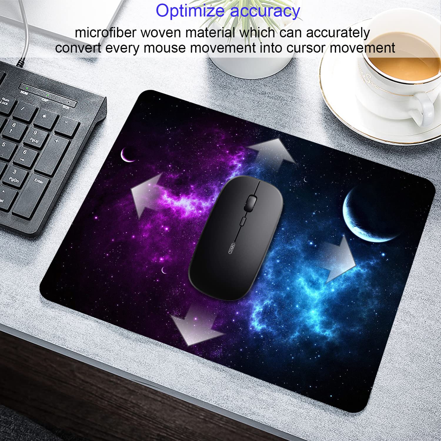 Non-Slip Rubber Galaxy Mouse Pad for Laptop & Computer - 9.5 x 7.9 Inch Custom Office Desk Accessory | Perfect for Gaming, Work & Home Office Decor