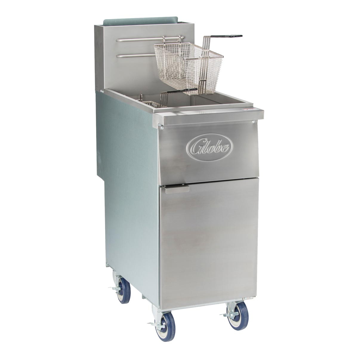 Globe GFF50G 50 lb. Capacity Natural Gas Floor Fryer – Perfect for Restaurants, Food Trucks & Commercial Kitchens