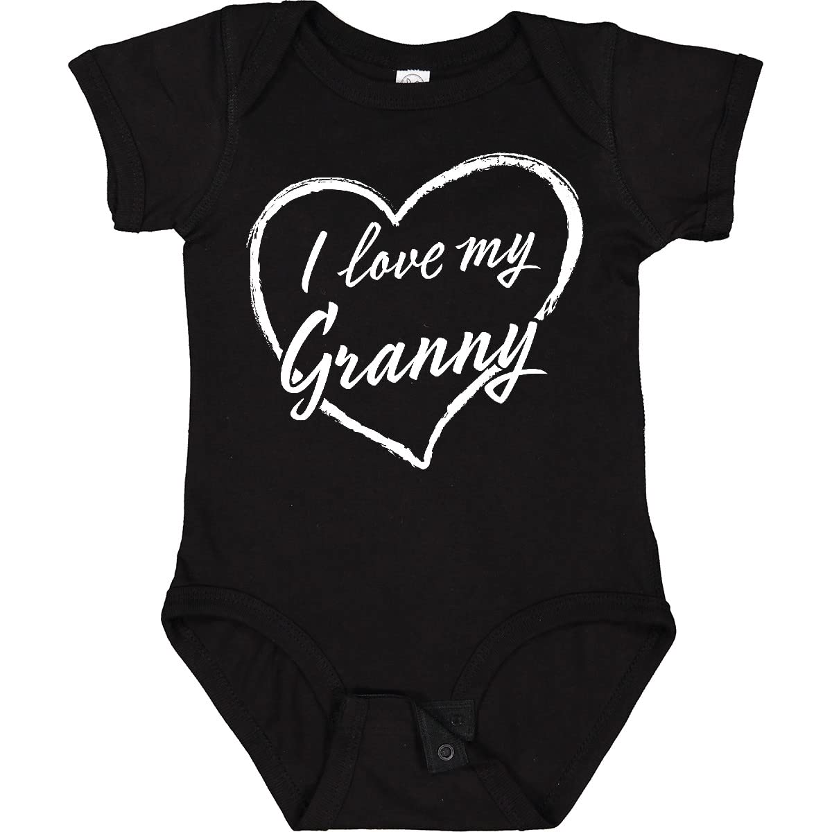 Inktastic I Love My Granny White Chalk Heart Baby Bodysuit - Cute Outfit for Grandparents Day, Family Photos & Special Occasions