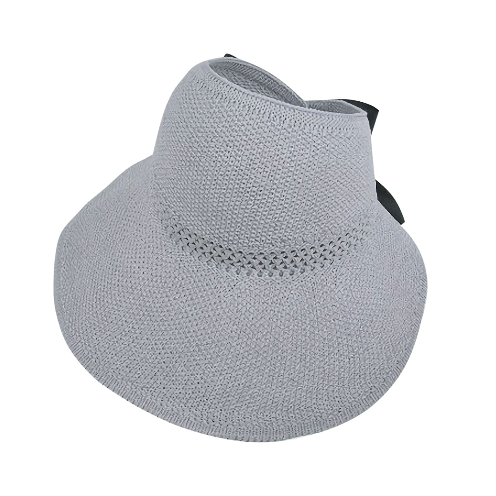 Women's UPF50+ Wide Brim Sun Visor Hat - Roll Up Foldable Floppy Straw Hat for Golf, Beach & Outdoor Activities - UV Protection Summer Sun Hat for Women