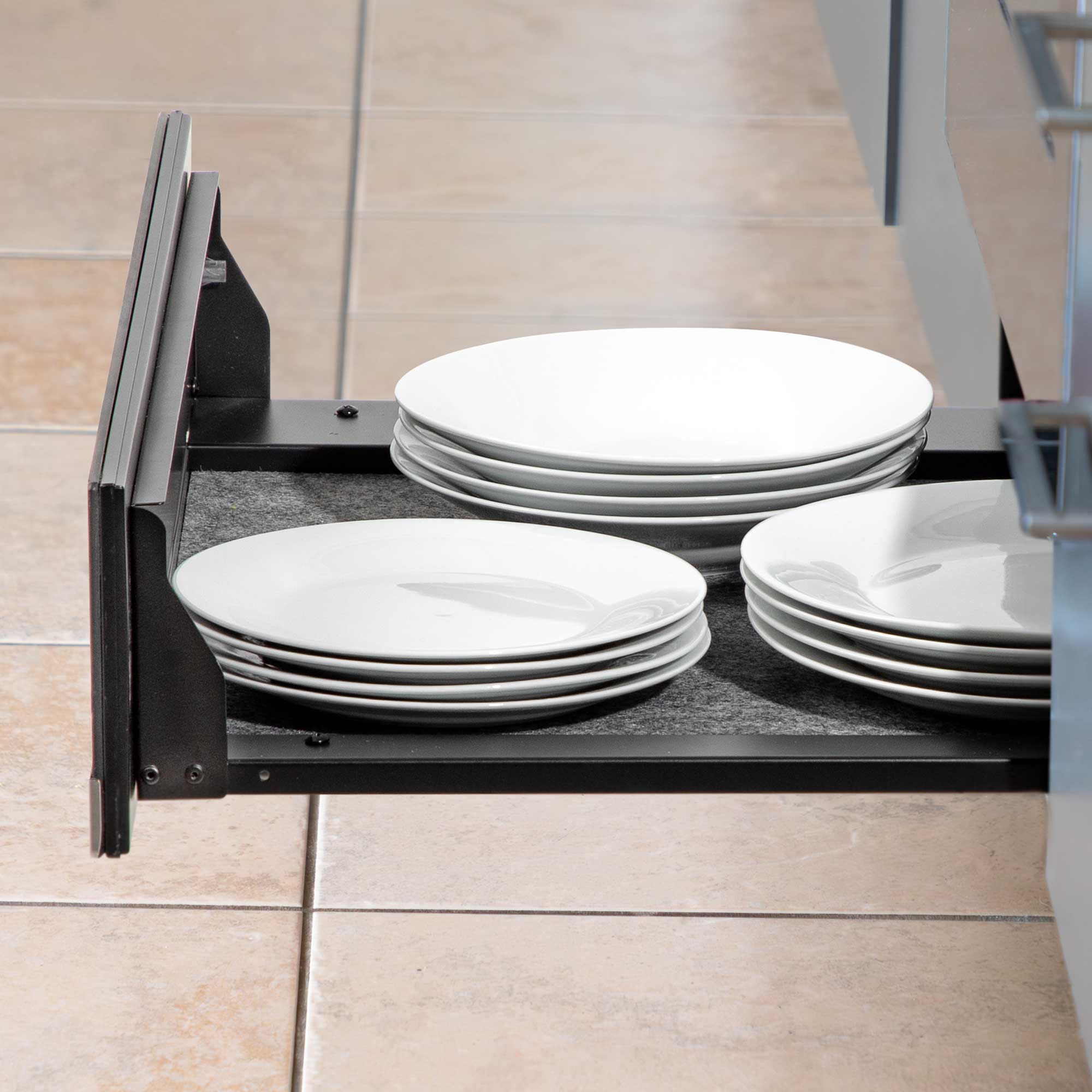 Baridi 60cm Built-In Warming Drawer with Push-to-Open & Anti-Slip Mat - Black DH201 - Perfect for Kitchens, Restaurants, and Buffets to Keep Food Warm