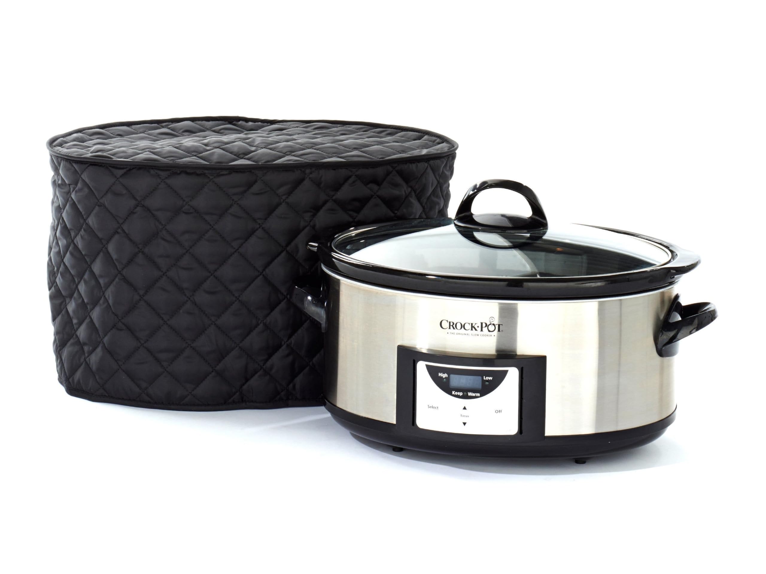 Covermates Keepsakes Slow Cooker Cover - Dust Protection & Stain Resistant Washable Appliance Cover for Kitchen, Black - Perfect for Countertop Storage & Small Appliance Protection