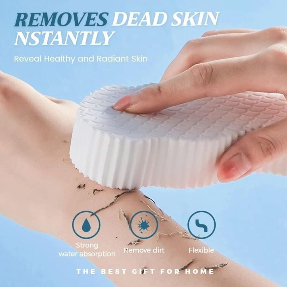 RIXTEC Ultra Soft Exfoliating Bath Sponge - Dead Skin Remover & Painless Body Scrubber for Adults, Kids & Pregnant Women - Super Soft Shower Sponge for Sensitive Skin (Multi Colors) - Perfect for Daily Shower, Spa & Gentle Skin Care Routine