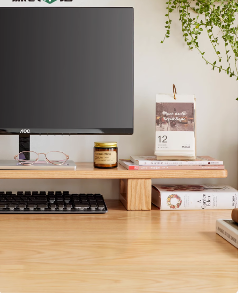 Premium Black Walnut & Oak Solid Wood Laptop Stand - Adjustable Height Ergonomic Computer Riser for Desk, Home Office, or Workspace - Space-Saving Shelf Organizer for MacBook, Notebooks & Accessories