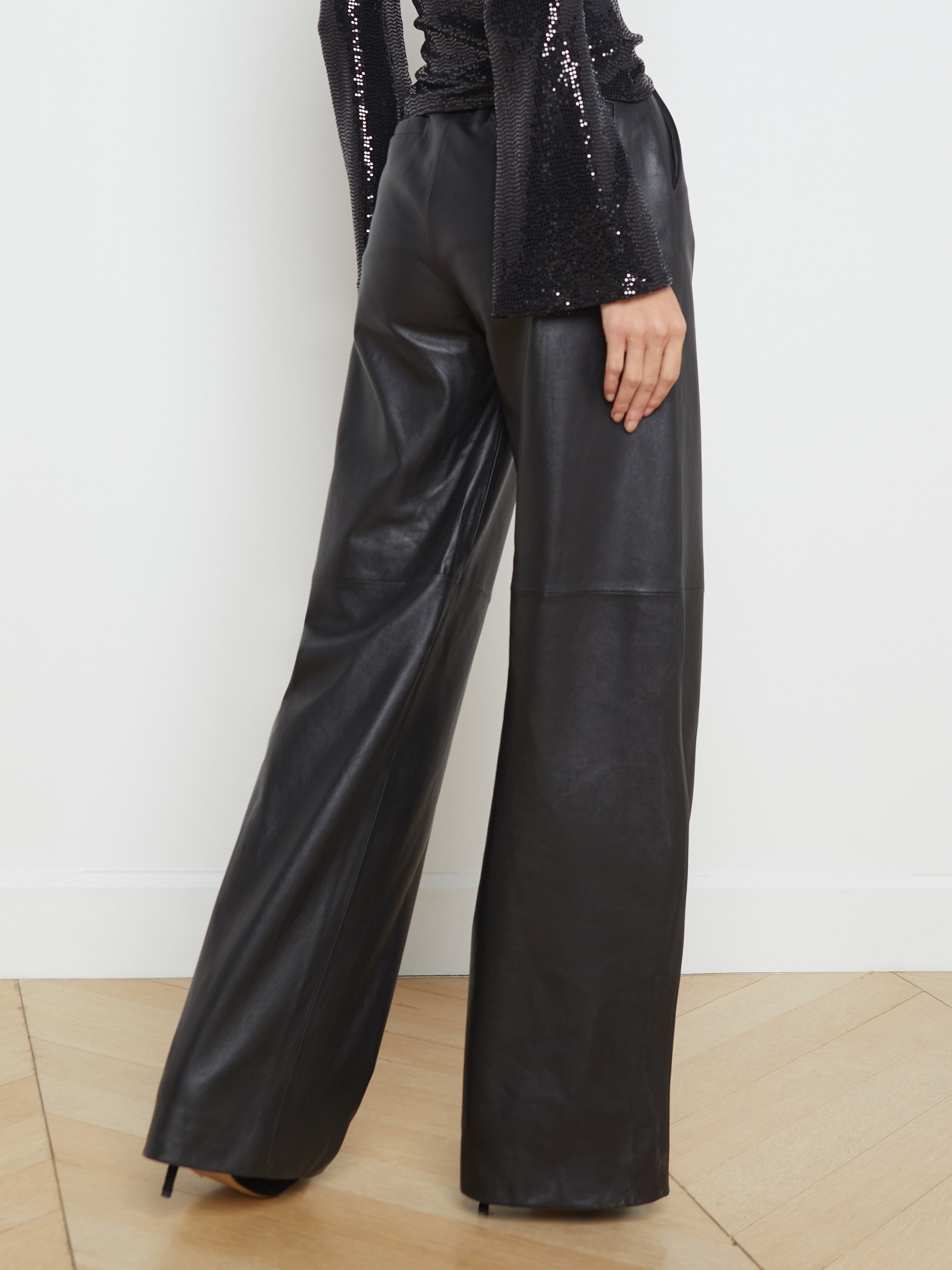 Livvy Genuine Leather Pants for Women - High Waist Slim Fit Stretch Leather Trousers - Perfect for Office, Night Out, and Casual Wear