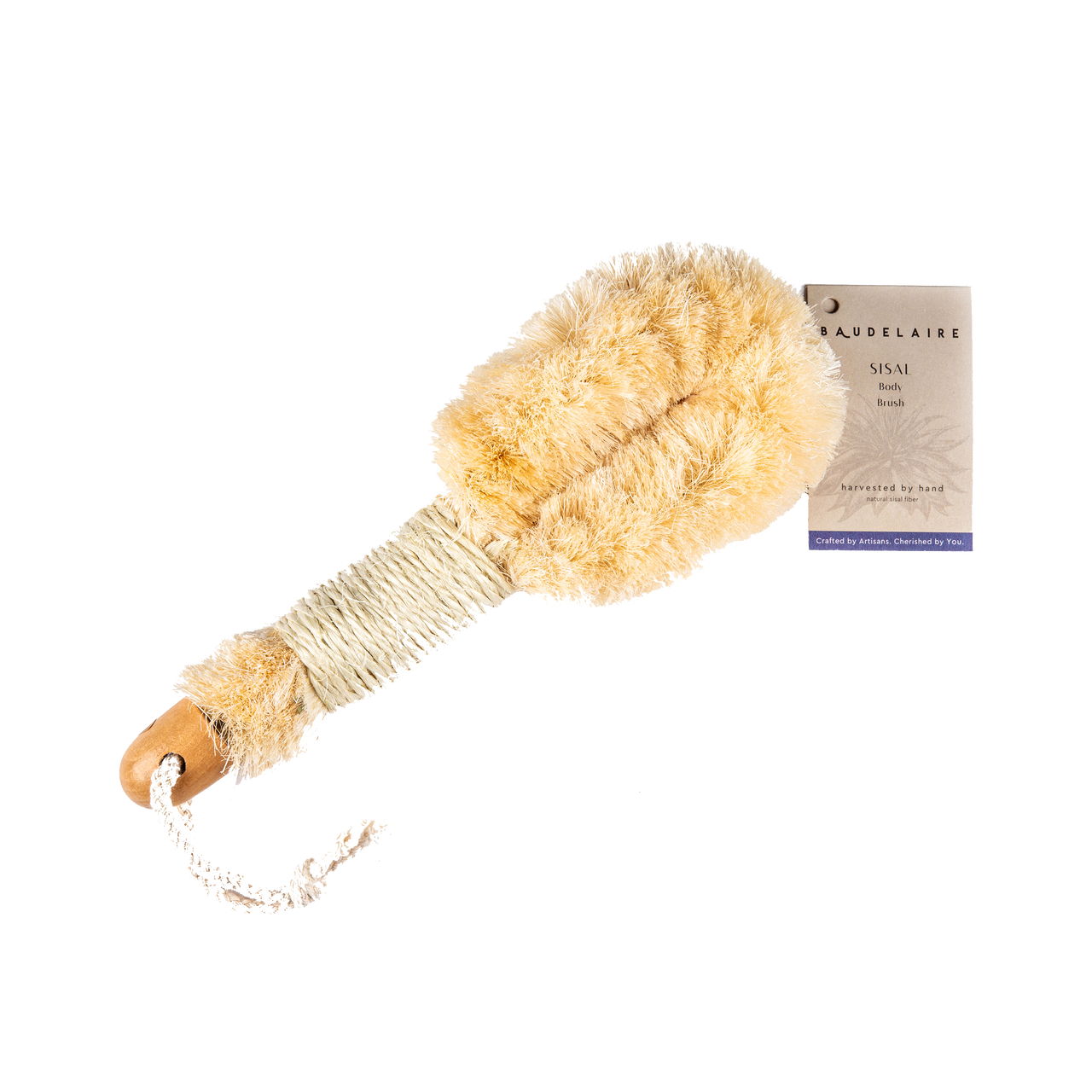 Exfoliating Sisal Body Brush for Dry Brushing - Natural Bristle Skin Scrubber for Lymphatic Drainage & Cellulite Reduction - Perfect for Spa, Home Use & Self-Care Routine