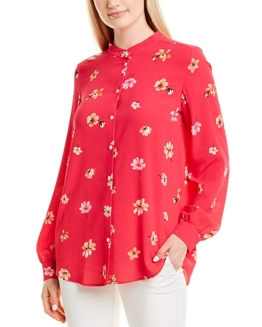Marella Women's Floral Print Button Up Shirt - Pink Size 10 | Casual Office Blouse, Spring Summer Tops for Work & Date Night Outfits