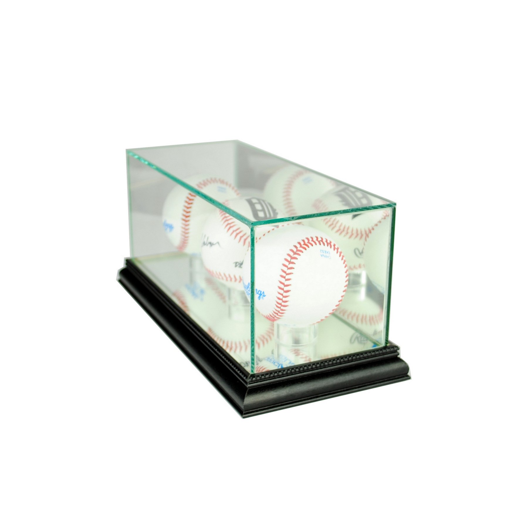 MLB Triple Baseball Display Case - Premium Glass Showcase for Collectible Baseballs - Perfect for Home, Office, or Sports Memorabilia Display