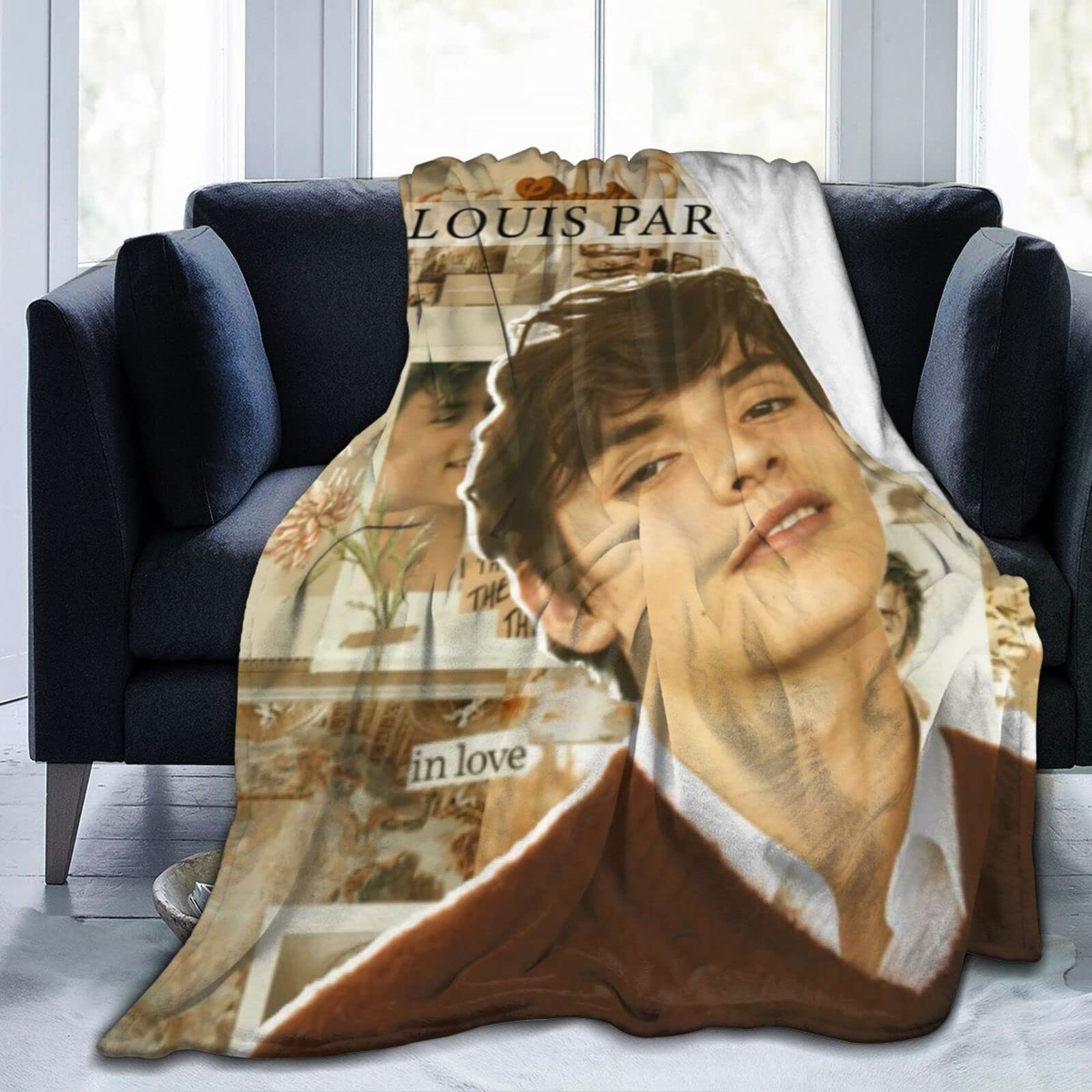 MXSLOVE Ultra Soft Plush Fleece Blanket 50x40 Inches - Cozy Louis Partridge Design for Sofa, Bed & Travel - Perfect for Movie Nights, Camping & Gift Giving