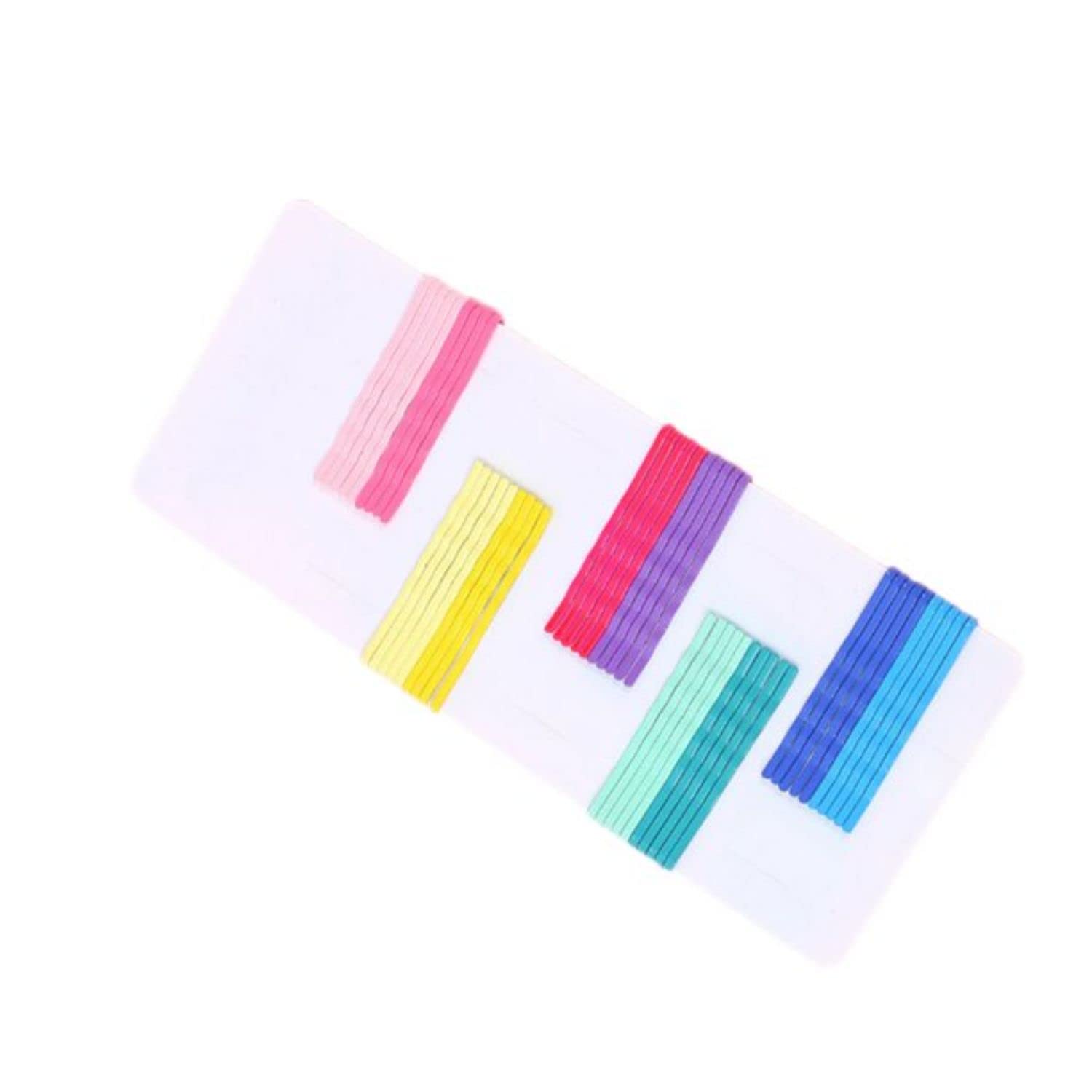 FAMEZA 50Pcs Rainbow Bobby Pins - Hair Bun Clips, Hair Grips & Styling Pins for Women & Girls | Secure Hold for Updos, Braids & Everyday Hairstyles