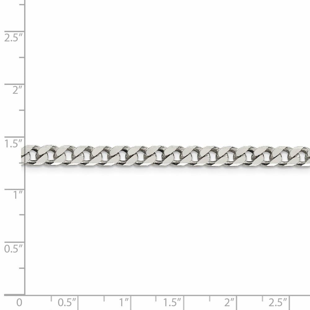 5mm Sterling Silver Solid Curb Chain Necklace - Black Bow for Gifts & Parties