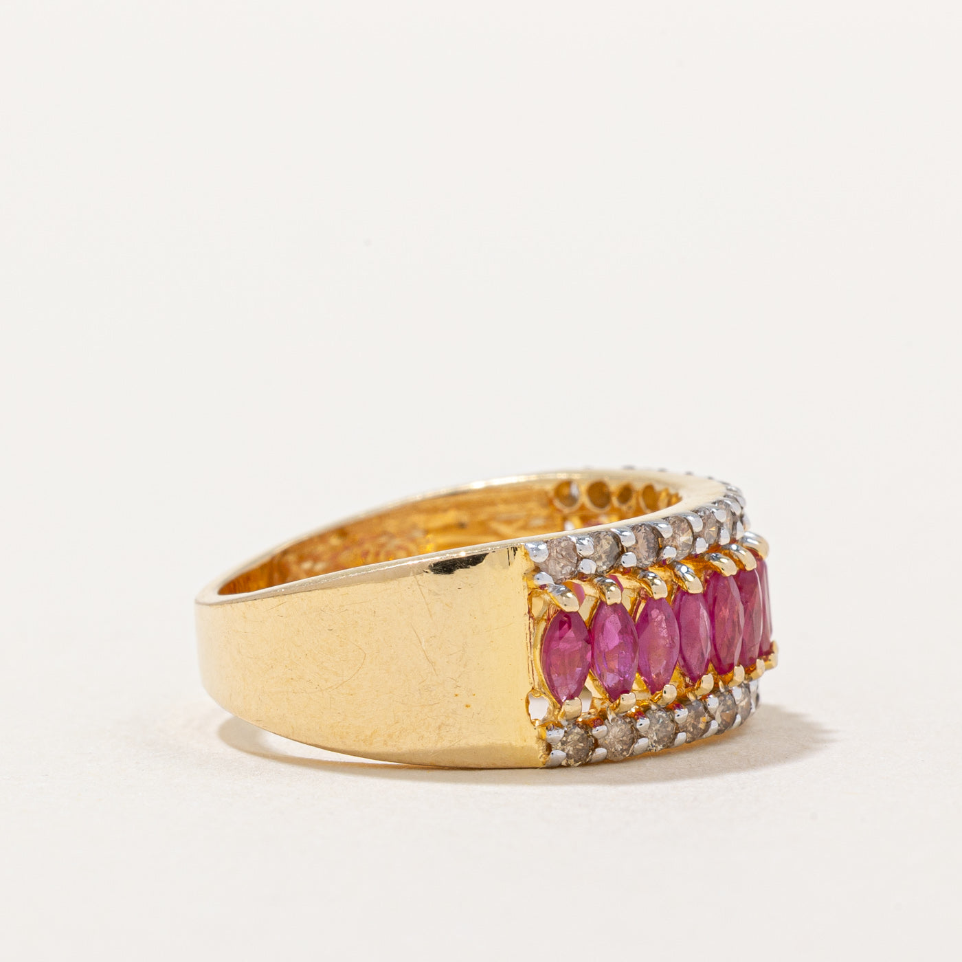 Exquisite Ruby & Diamond Cocktail Ring | 0.70ctw Ruby & 0.50ctw Diamond | Size 5.75 | Elegant Evening Wear & Special Occasion Jewelry