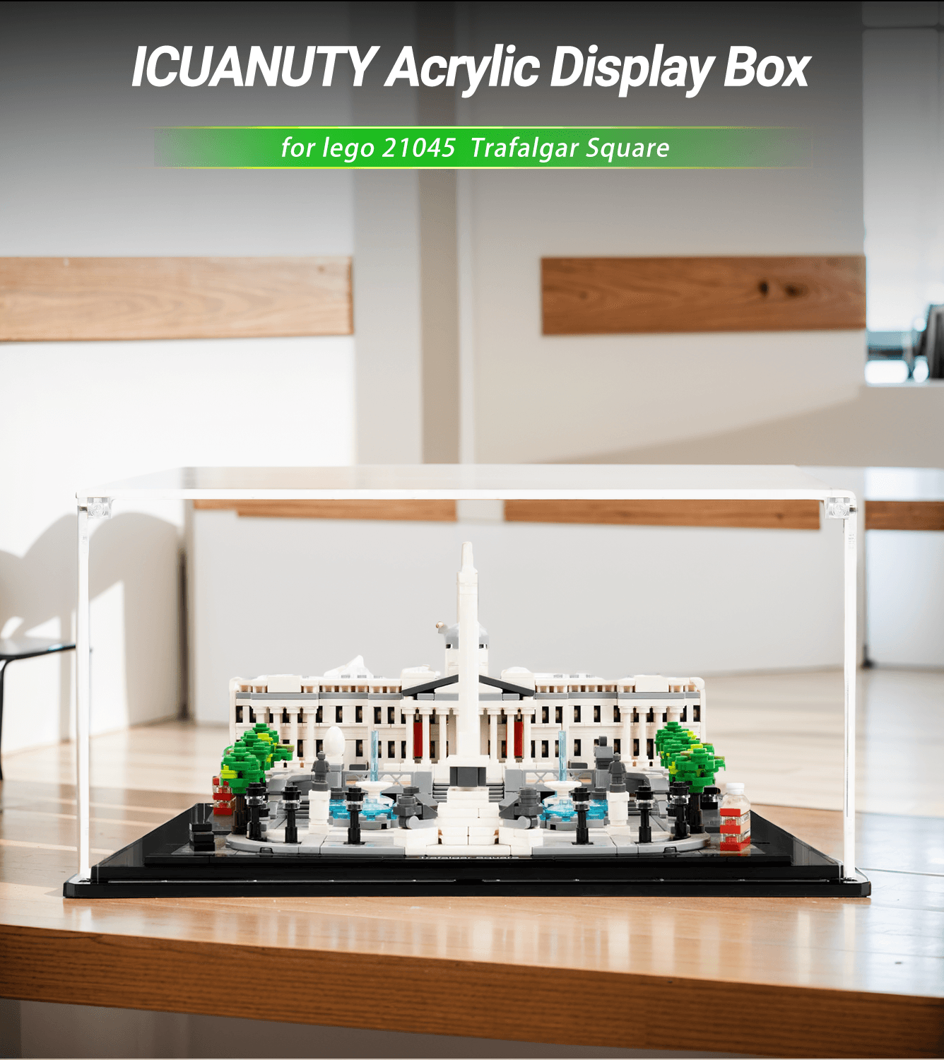 LEGO Architecture Trafalgar Square 21045 Display Case - Premium Acrylic Showcase for Collectible Building Sets - Perfect for Home Office Decor & Gift for LEGO Fans