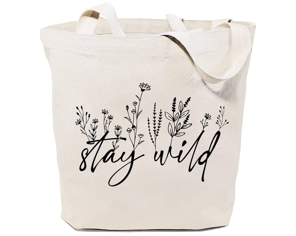 Wildflowers Canvas Tote Bag for Women - Work, Travel & Shopping Gift