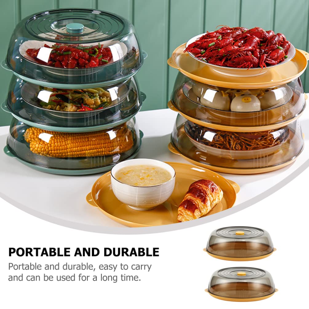 HANABASS 2-Piece Plastic Cupcake Food Cover - Universal Vacuum-Sealed Lid for Plates & Platters - Airtight Food Storage Container for Parties, Picnics, and Outdoor Dining