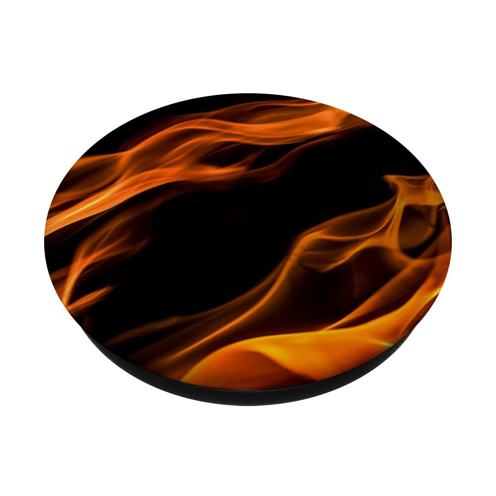 Flames Black Red PopSockets Standard PopGrip - Fire Heat Design with Warmth | Perfect for Phones, Tablets & Laptops - Stylish Grip for Everyday Use