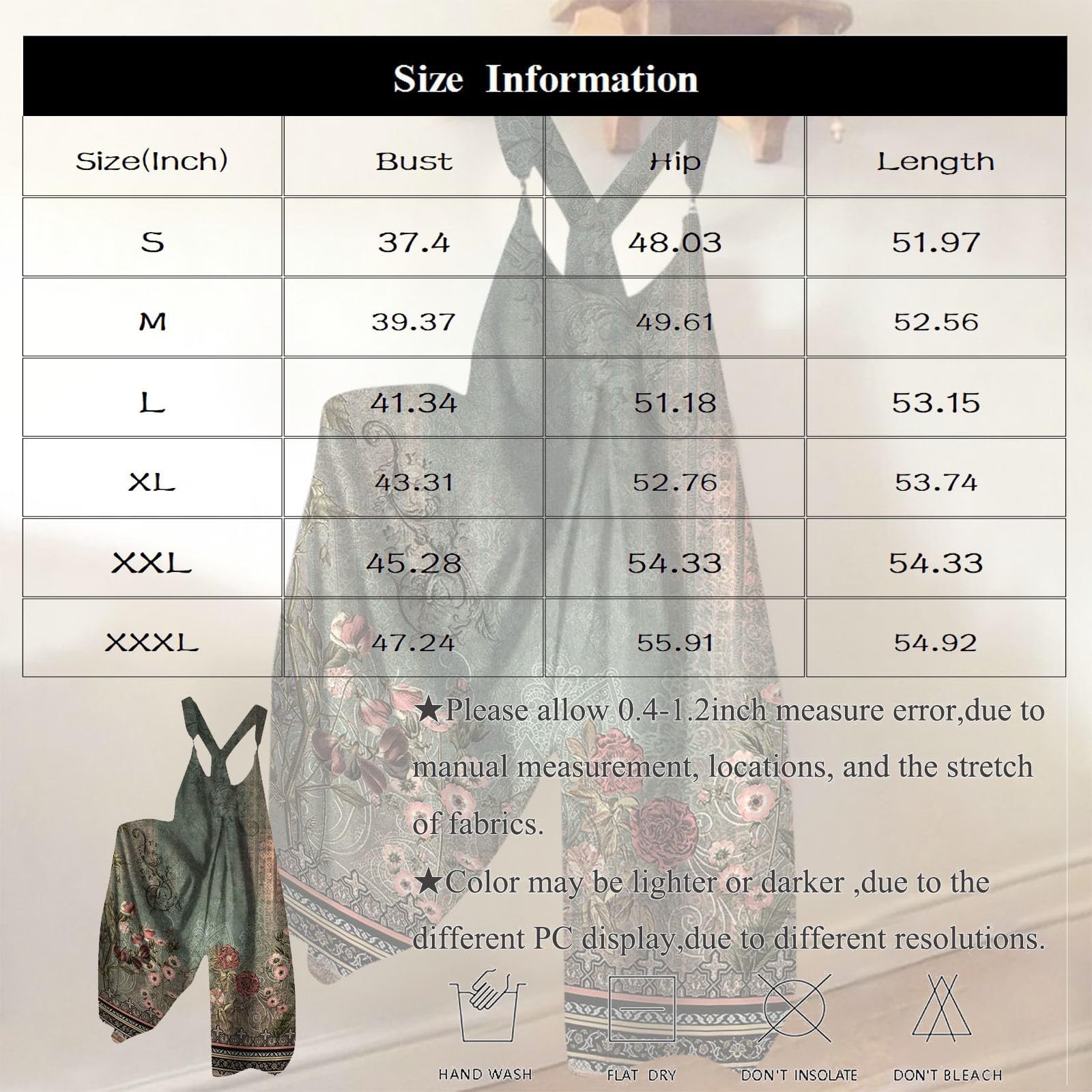 Women's Sleeveless Jumpsuit with Adjustable Straps - 2024 Summer Graphic Print Wide Leg Romper - Loose Fit Casual Wear for Beach, Vacation & Everyday Outfits