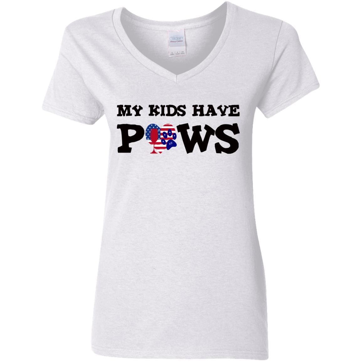 My Kids Have Paws Women's 5.3 oz V-Neck T-Shirt - Comfortable Pet Lover Tee for Casual Wear & Dog Mom Outfits