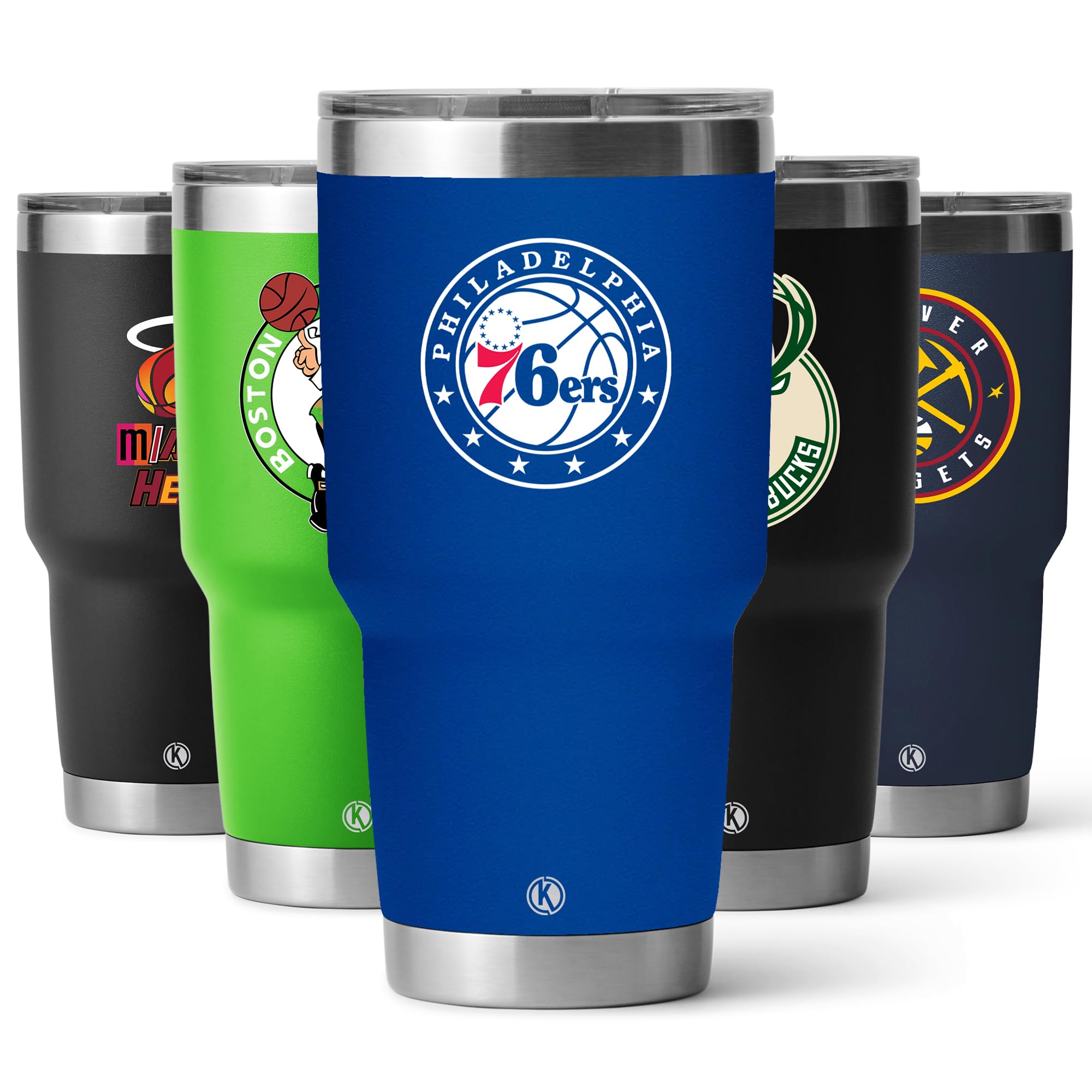 NBA Philadelphia 76ers Insulated Stainless Steel Tumbler with MagSlider Lid - 30oz Vacuum Cup for Hot & Cold Drinks - Perfect for Basketball Games, Office & Outdoor Activities