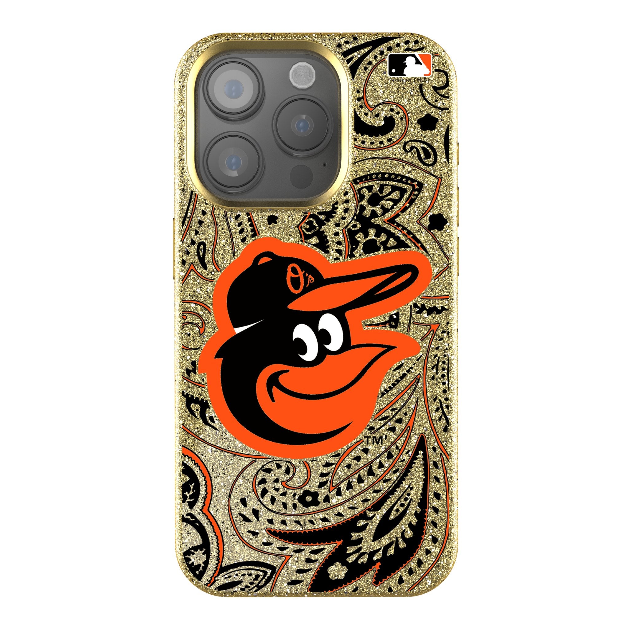 Baltimore Orioles Paisley Bling Phone Case - Stylish Rhinestone Design for iPhone & Samsung Galaxy | Perfect for Baseball Fans & Game Day Accessories