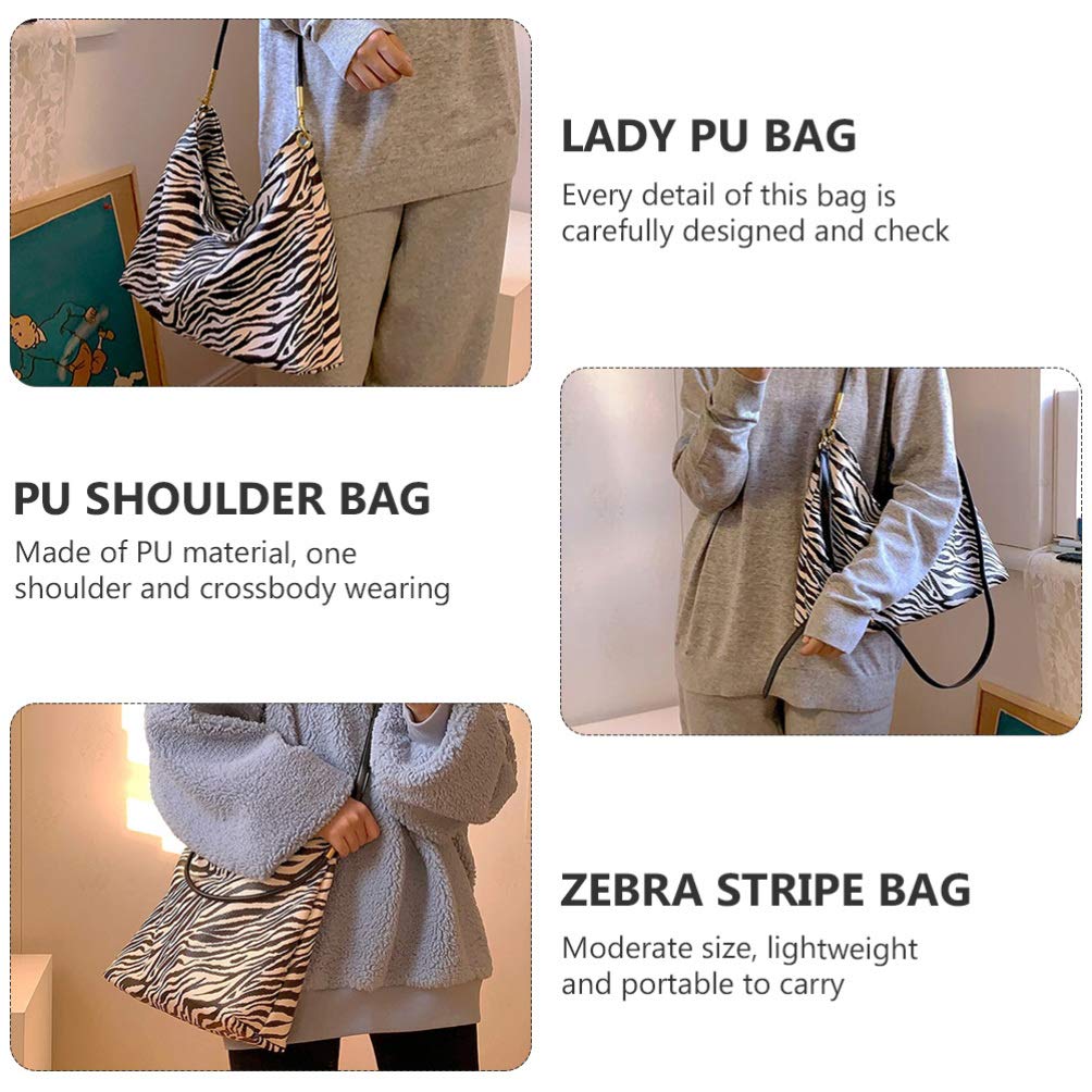 1pc Zebra Print PU Leather Shoulder Bag for Women - Crossbody Camera Strap Tote Handbag in Black & White Pearlescent - Perfect for Travel, Photography & Everyday Use