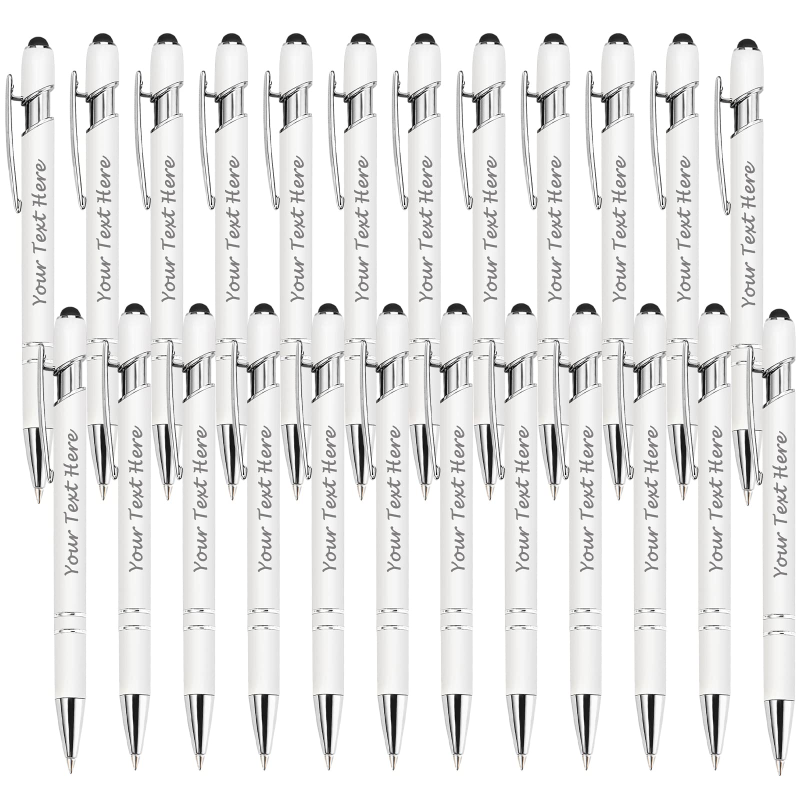 Custom Engraved Ballpoint Pens with Stylus Tip - Personalized Business Pens for Men & Women - 1000+ Bulk Order Options - Ideal for Corporate Gifts, Graduation, Teachers & Anniversaries - Premium Promotional Pens for Office, School & Special Events