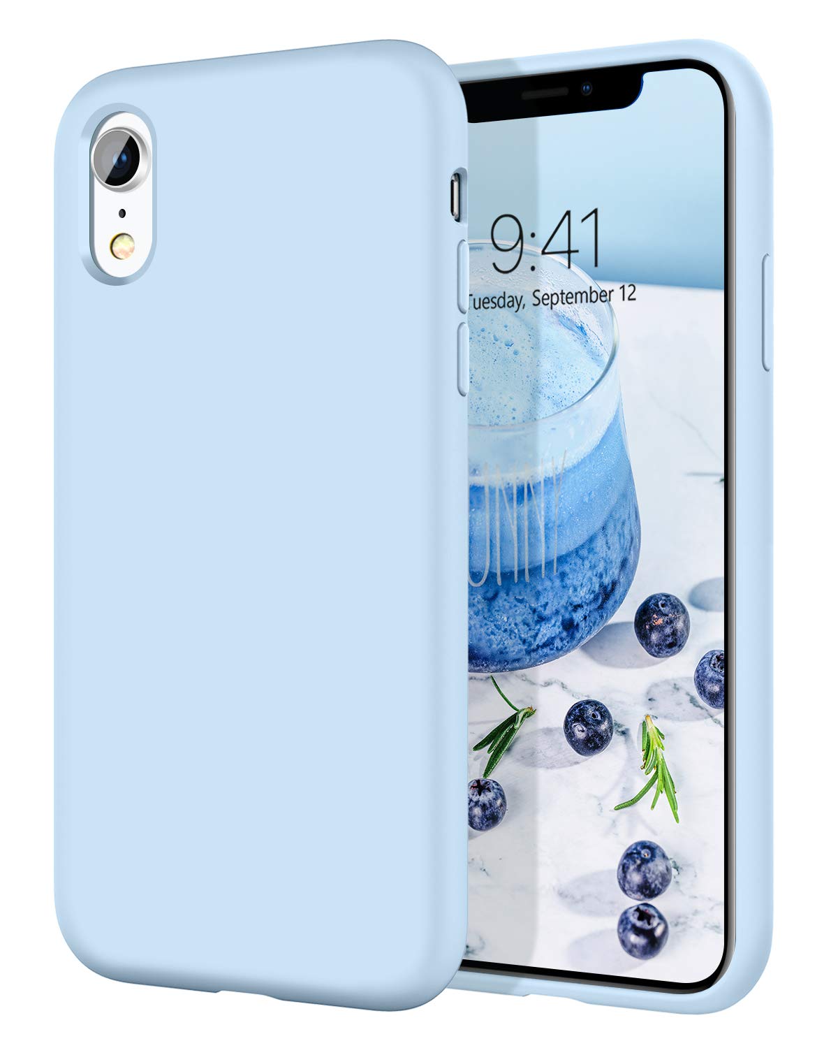 Premium Shockproof Silicone Case for iPhone XR - Soft Gel Rubber Cover with Microfiber Lining & Cushion Texture | Light Blue | Perfect for Daily Protection, Work & Outdoor Activities