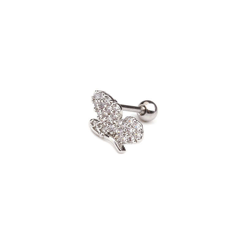 20G Cartilage Tiny Silver Stud Earrings with Leaf Design - Minimalist Dainty Jewelry for Women | Perfect for Everyday Wear, Gifts & Special Occasions | HSPJ1924