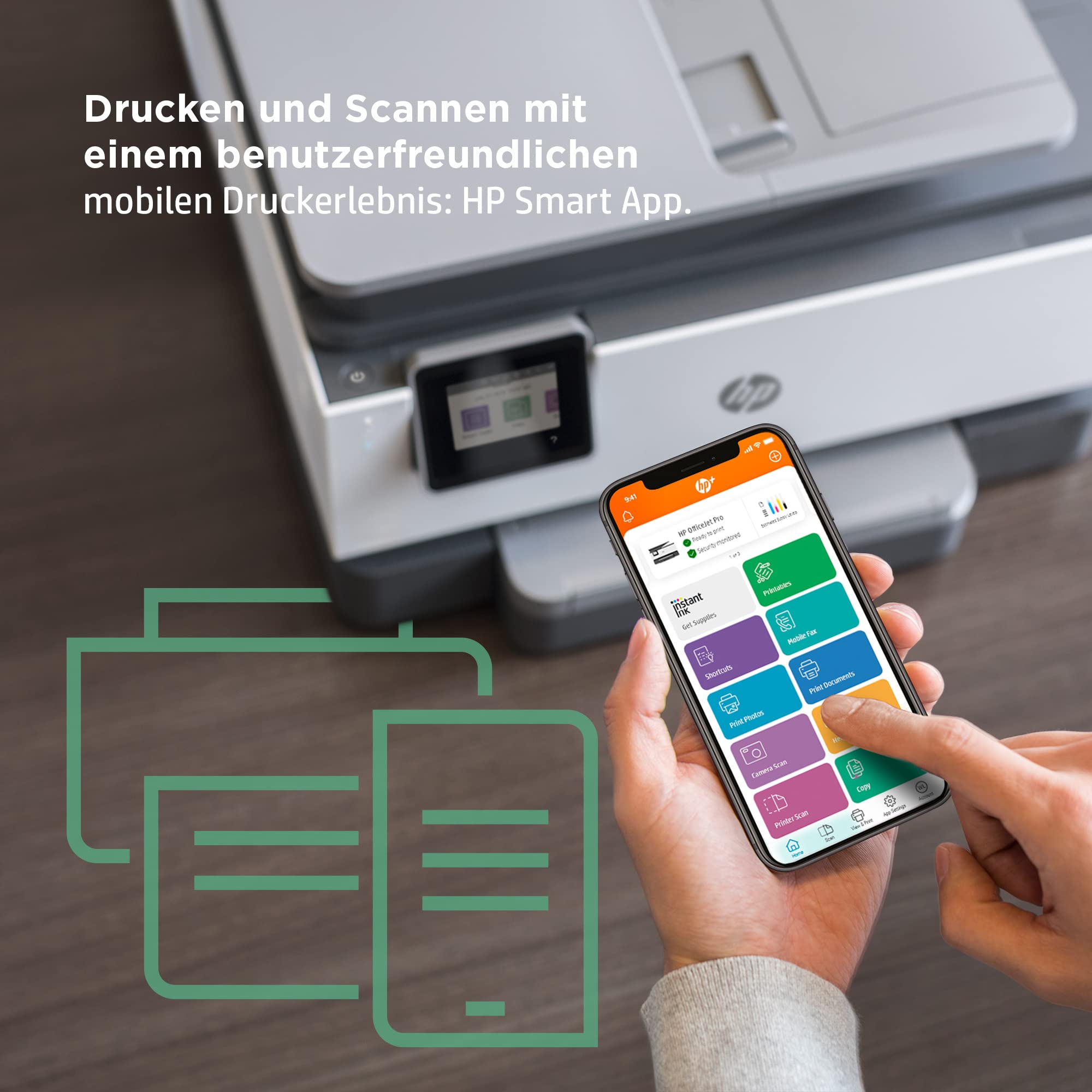 HP OfficeJet Pro 9012e All-in-One Wireless Printer with Scanner, Copier & Fax - 6 Months Free Instant Ink, HP+ Enabled, Duplex Printing, AirPrint, ePrint - Perfect for Home Office & Small Business Productivity