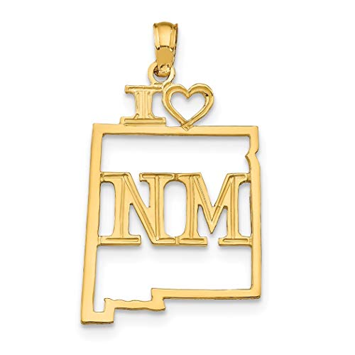 14K Solid Gold New Mexico State Pendant Necklace - Elegant Jewelry Gift for Women, Birthday, Anniversary & Special Occasions - Perfect for Southwest Style & Everyday Wear