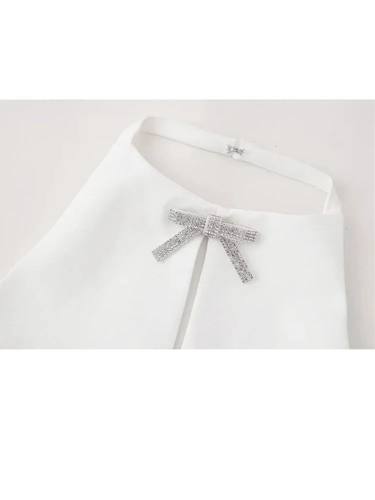 Sexy Women's Halter Tops - Summer Fashion Solid O-Neck Sleeveless Hollow Out Backless Blouse with Bow Decoration | Elegant Slim Fit for Beach, Party & Casual Wear