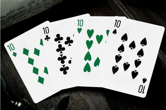 Riffle Shuffle 666 Emerald Hellfire Green Playing Cards - Premium Deck for Magic Tricks, Poker Games & Collectors
