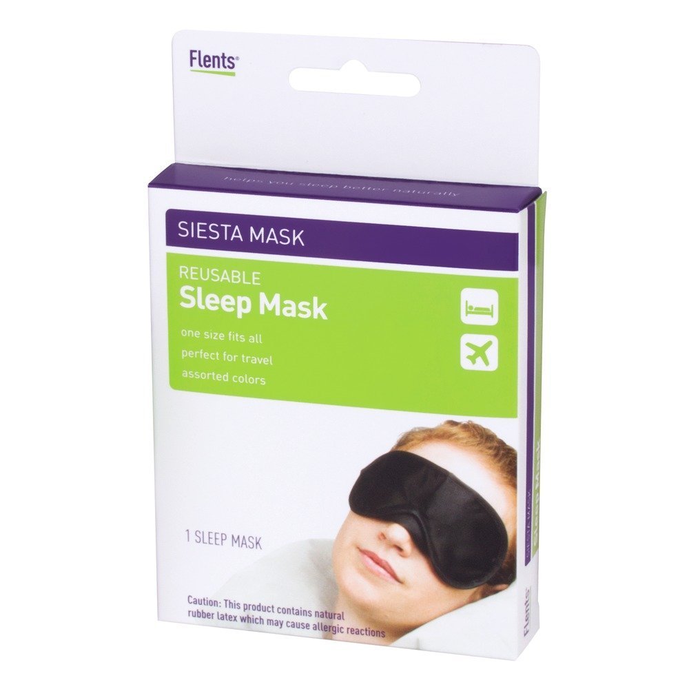 Flents Sleep Mask - Soft & Comfortable Blackout Eye Mask for Sleeping, Travel, Meditation & Relaxation - One Size Fits All - Perfect for Night Shifts, Airplanes & Home Use