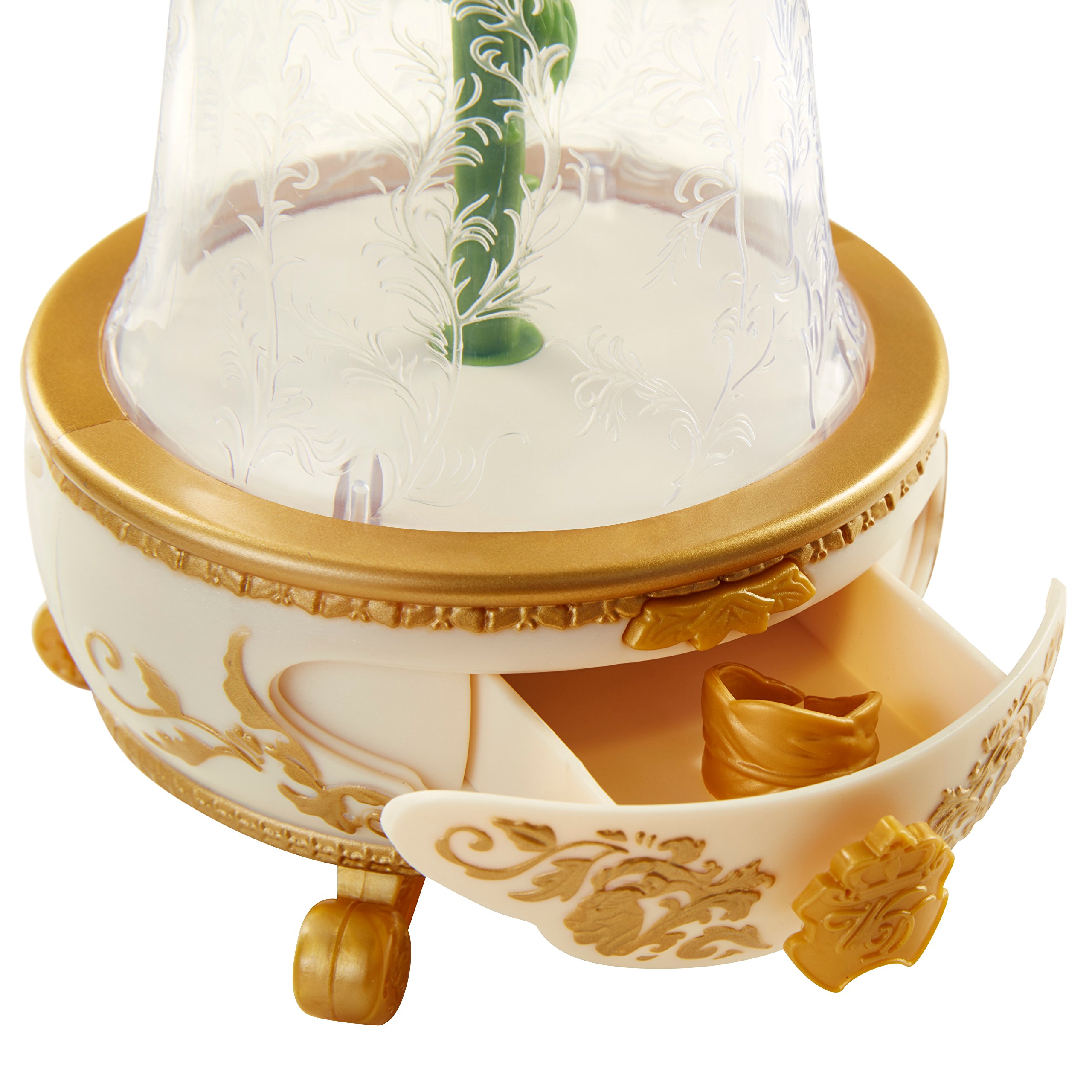 Disney Beauty and The Beast Live Action Enchanted Rose Jewelry Box - Musical Jewelry Storage for Girls, Kids Room Decor, Birthday Gift, Disney Princess Collection (Perfect for Bedroom Decor, Gift Giving, Disney Fans)