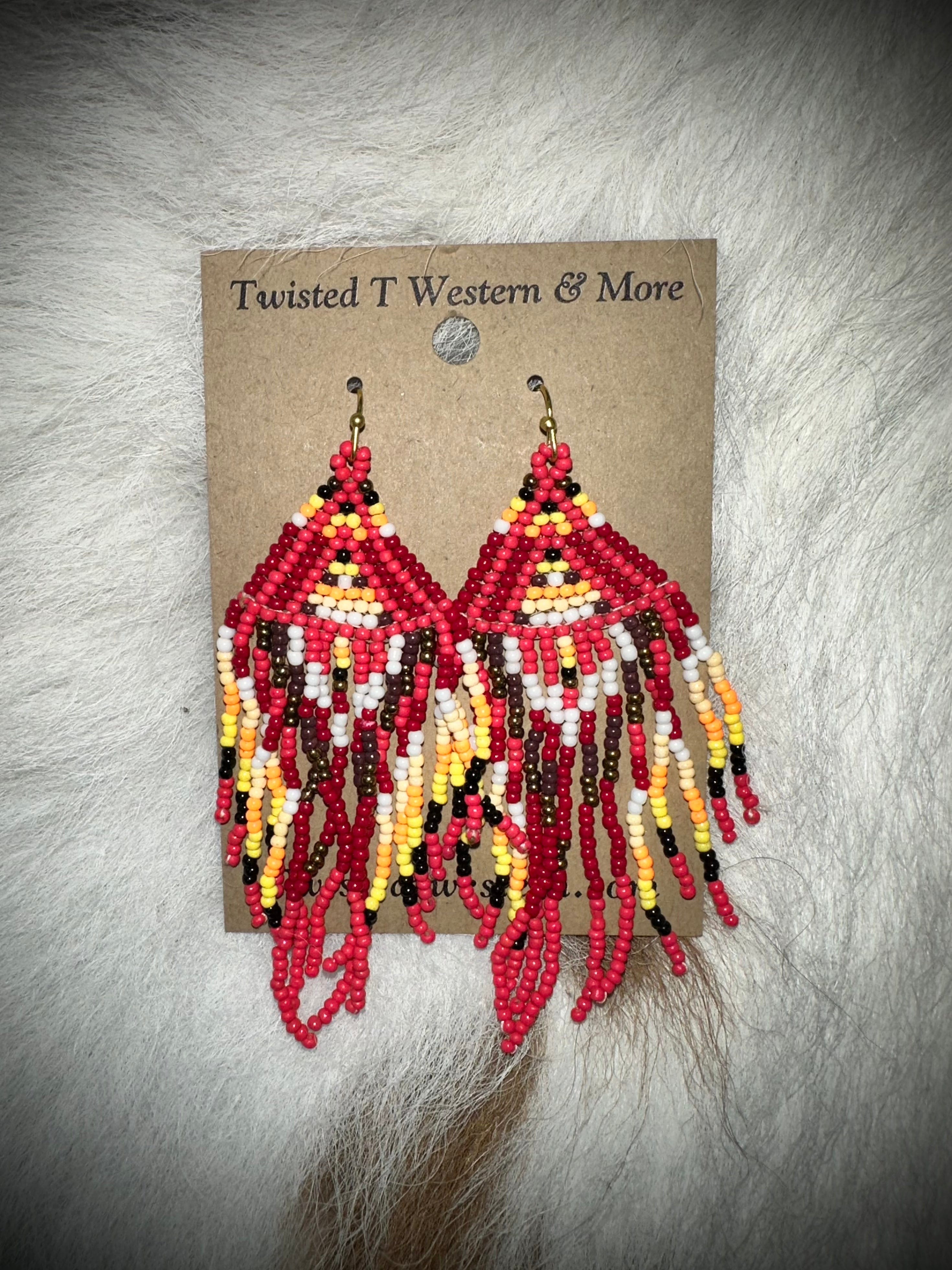 Stylish Red Beaded Dangle Earrings for Women - Boho Chic Handmade Jewelry - Perfect for Parties, Weddings & Everyday Wear