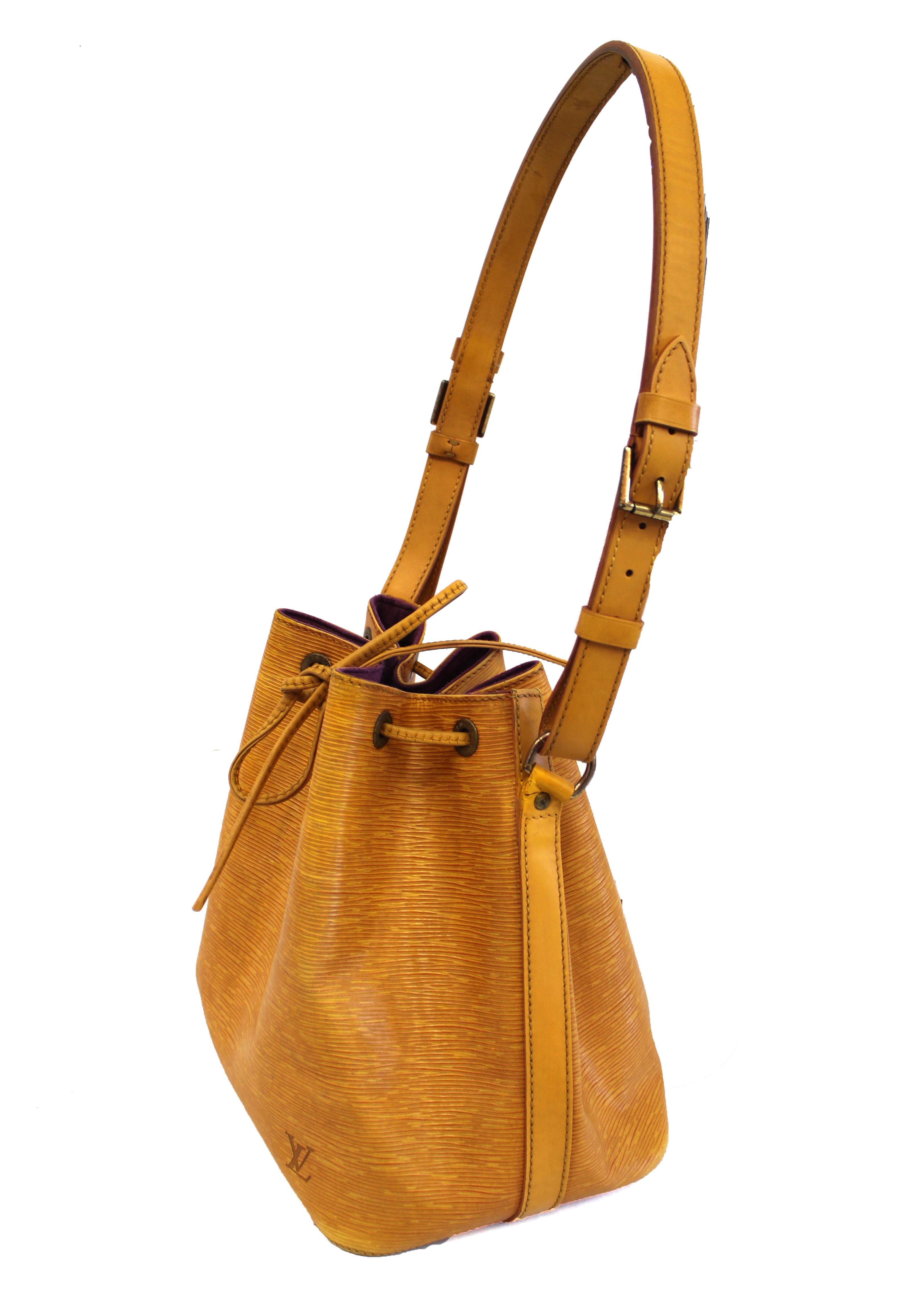 Authentic Louis Vuitton Epi Yellow Leather Petit Noe Handbag - Luxury Crossbody Purse for Women, Perfect for Date Night & Special Occasions
