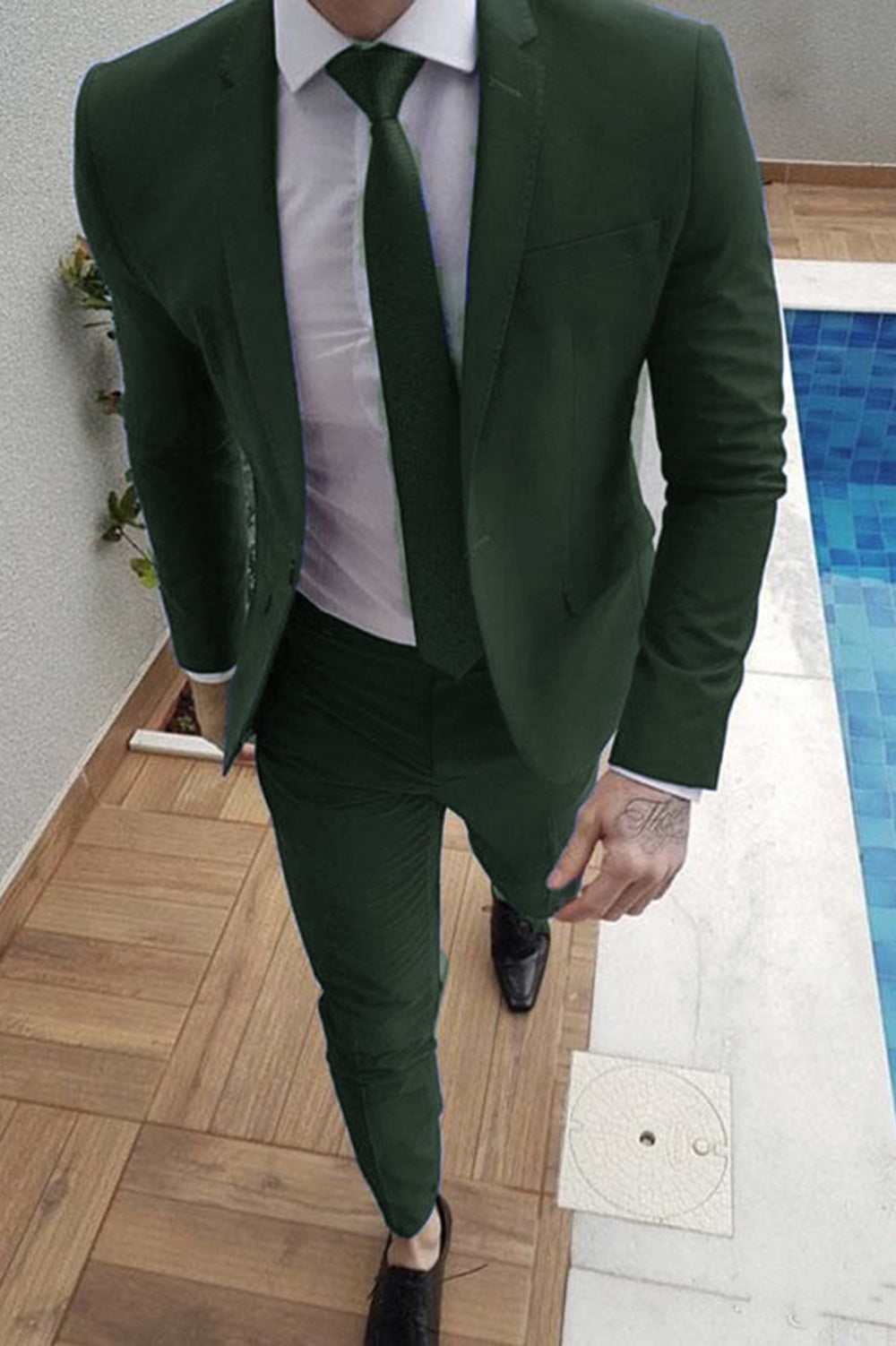 2022 Dark Green Prom Tuxedo Suit for Men - 2 Piece Wedding Blazer & Pants Set (CB1116) | Formal Evening Wear for Grooms, Prom, Black Tie Events