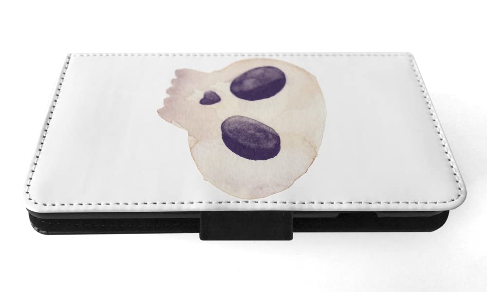 Watercolor Skull Art Flip Wallet Phone Case for Apple iPhone Xs MAX - Stylish Protective Cover for Everyday Use & Travel